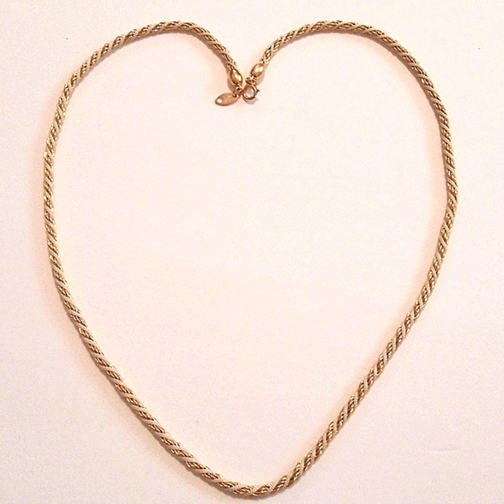 Gold and white rope necklace